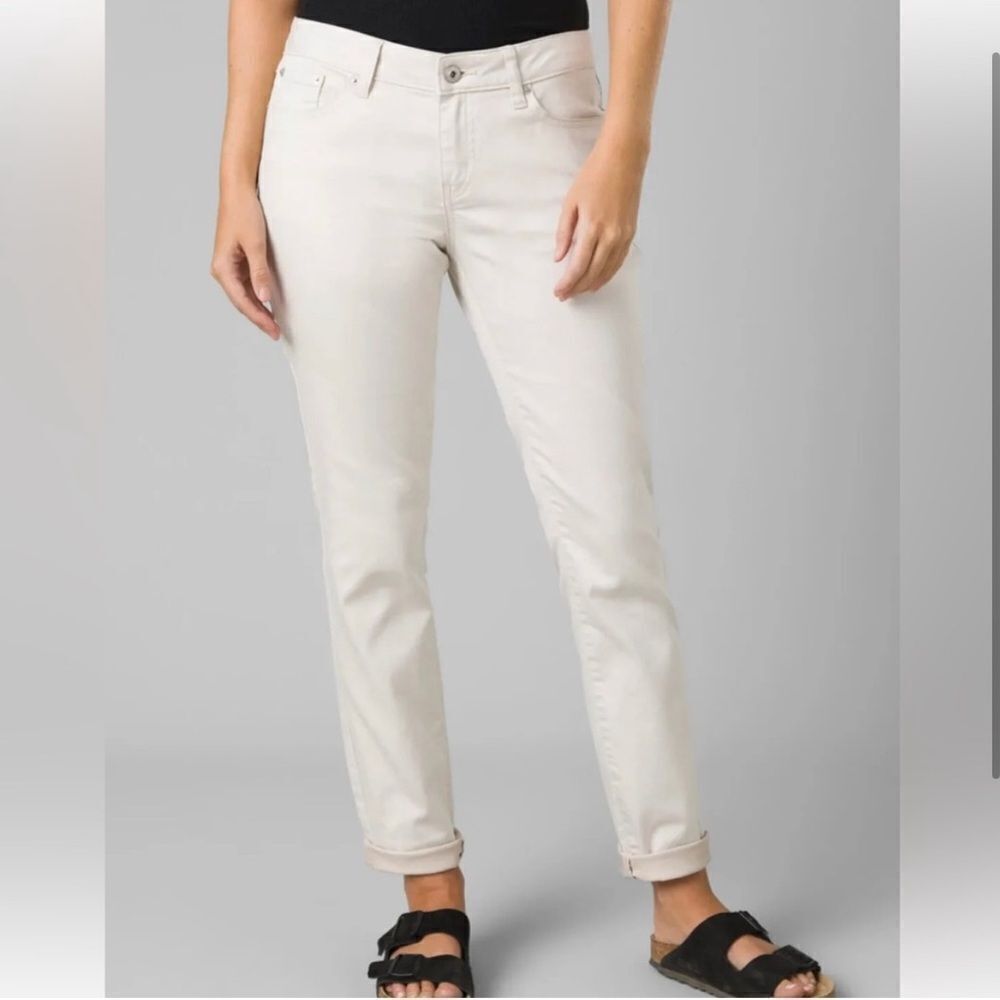 Prana Kayla Organic Cotton Mid Rise Jean Off White Ivory Womens 4